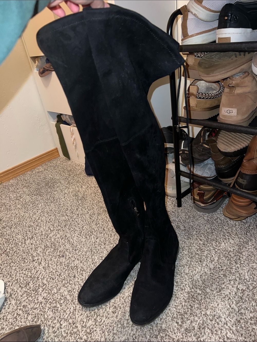 Marc Fisher Black Over-the-Knee Suede Boots